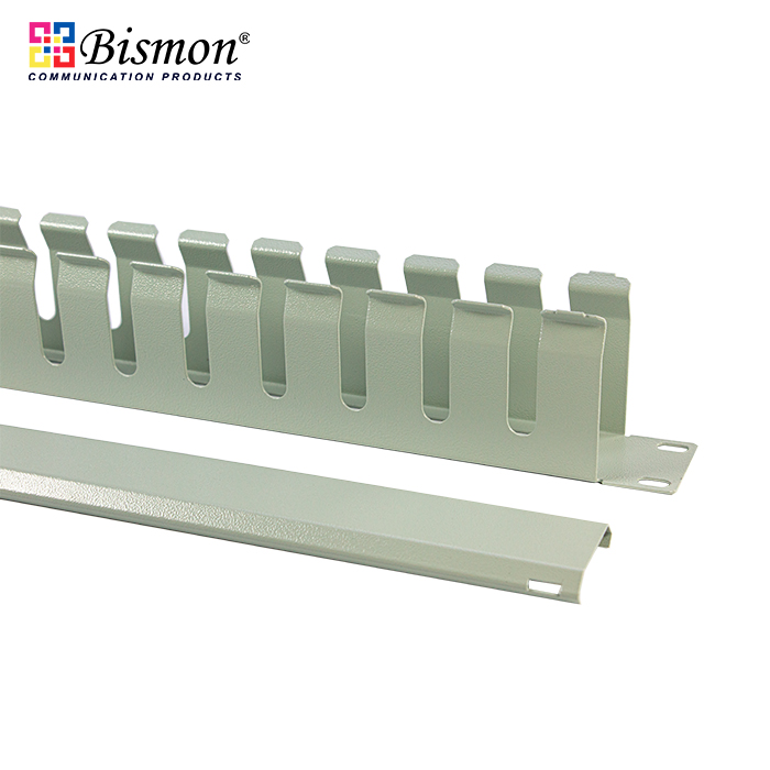 Cable Management Panel with Cover(Grey color)(แผงจัดสายหน้าตู้ rack)